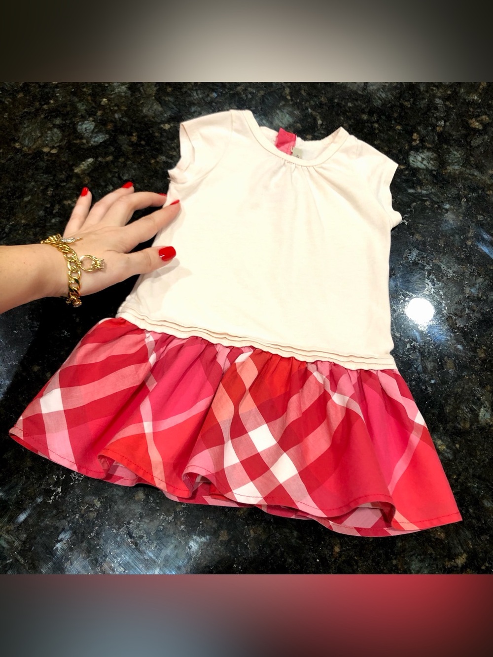 Authentic Burberry Baby Girls Dress Gorgeous Tu-Tu Red Skirt Designer 6-9 Months